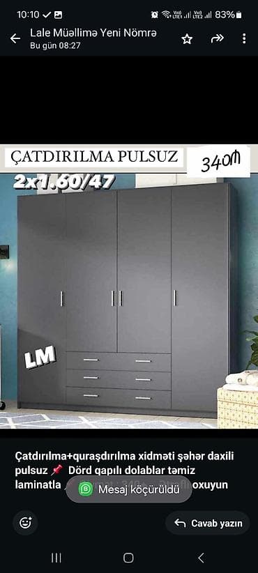 *Çatdırılma+quraşdırılma xidməti şəhər daxili pulsuz* 📌 *Dörd qapılı lalafo.az -da *Çatdırılma+quraşdırılma xidməti şəhər daxili pulsuz* 📌 *Dörd qapılı
