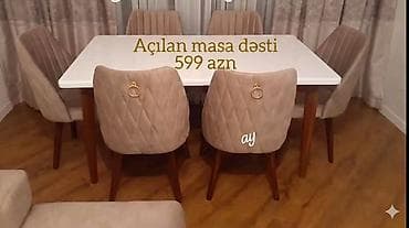 Yeni, Açılan, Dördbucaq masa, 6 stul lalafo.az -da Yeni, Açılan, Dördbucaq masa, 6 stul
