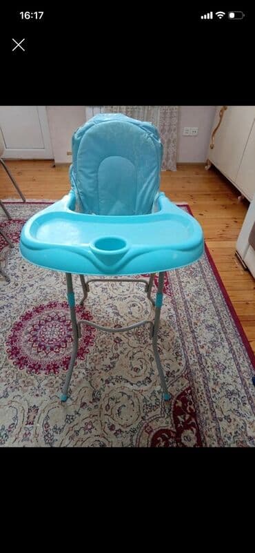 Uşaq yemək stolu və stulu (yüksək oturacaq) - Rəng: mavi - Yumşaq lalafo.az -da Uşaq yemək stolu və stulu (yüksək oturacaq) - Rəng: mavi - Yumşaq