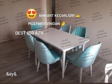 Qonaq otağı üçün, Yeni, Dördbucaq masa, 6 stul lalafo.az -da Qonaq otağı üçün, Yeni, Dördbucaq masa, 6 stul