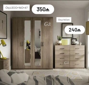 Yataq otağı mebel dəsti – şkaf və komod - 4 qapılı şkaf: ortada lalafo.az -da Yataq otağı mebel dəsti – şkaf və komod - 4 qapılı şkaf: ortada