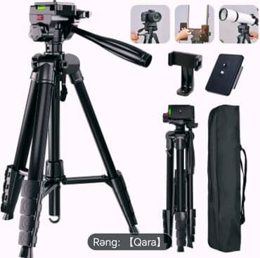 Штативы для телефона: Universal foto-video üçayaq stativ - Rəng: qara - Tənzimlənən at lalafo.az — 1 Штативы для телефона: Universal foto-video üçayaq stativ - Rəng: qara - Tənzimlənən — 1
