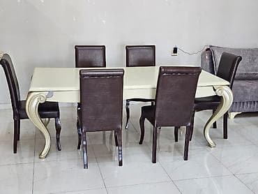 Qonaq otağı üçün, İşlənmiş, Kvadrat masa, 6 stul lalafo.az -da Qonaq otağı üçün, İşlənmiş, Kvadrat masa, 6 stul