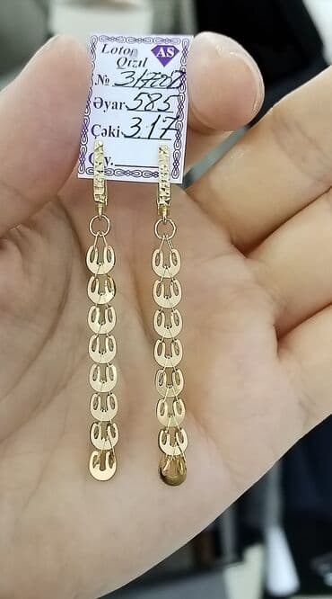 Sırğa, Sarı qızıl, 585 Əyar, 317 g lalafo.az -da Sırğa, Sarı qızıl, 585 Əyar, 317 g