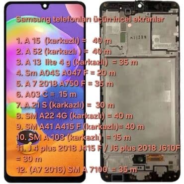 Samsung telefonları üçün incel ekranlar. Uyğun modellər və göstərilən lalafo.az -da Samsung telefonları üçün incel ekranlar. Uyğun modellər və göstərilən