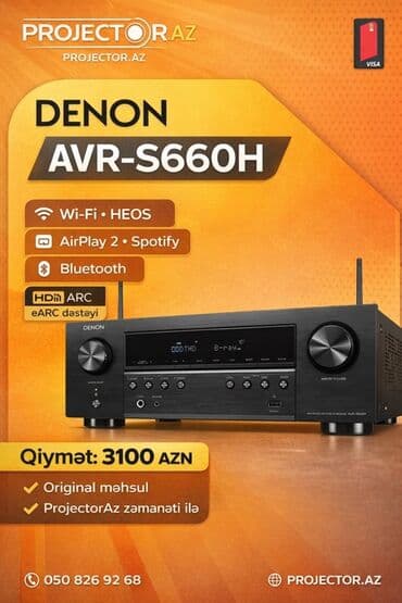 DENON AVR-S660H AV-receiver - Wi‑Fi və HEOS çoxotaqlı yayım dəstəyi - lalafo.az -da DENON AVR-S660H AV-receiver - Wi‑Fi və HEOS çoxotaqlı yayım dəstəyi -