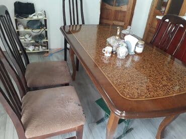 Qonaq otağı üçün, İşlənmiş, Açılan, Dördbucaq masa, 6 stul lalafo.az -da Qonaq otağı üçün, İşlənmiş, Açılan, Dördbucaq masa, 6 stul