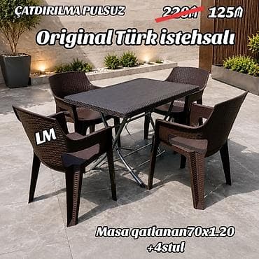 Yeni Plastik masa dəsti📌 Türk istehsalı masa + 4stul 📌 Qiymət: 125₼ lalafo.az -da Yeni Plastik masa dəsti📌 Türk istehsalı masa + 4stul 📌 Qiymət: 125₼