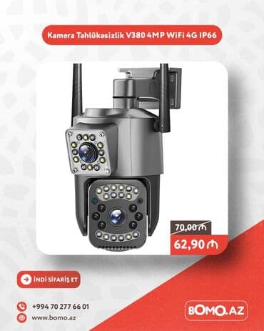 🔥 Kamera Təhlükəsizlik V380 4MP WiFi 4G IP66 ✅ Brend: No Brand ✅ lalafo.az -da 🔥 Kamera Təhlükəsizlik V380 4MP WiFi 4G IP66 ✅ Brend: No Brand ✅