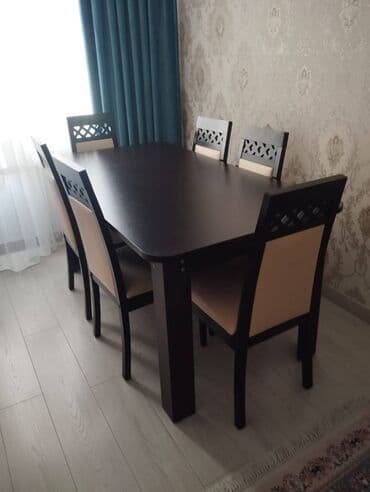 Qonaq otağı üçün, İşlənmiş, Açılan, Dördbucaq masa, 6 stul lalafo.az -da Qonaq otağı üçün, İşlənmiş, Açılan, Dördbucaq masa, 6 stul
