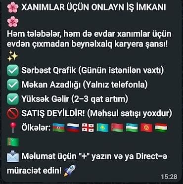 Çağrı mərkəzi operatoru tələb olunur, Yalnız qadınlar üçün, İstənilən yaş, Təcrübəsiz lalafo.az -da Çağrı mərkəzi operatoru tələb olunur, Yalnız qadınlar üçün, İstənilən yaş, Təcrübəsiz