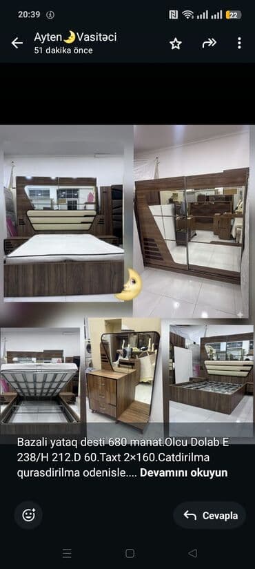 Bazali yataq desti 680 manat.Olcu Dolab E 238/H 212.D 60.Taxt lalafo.az -da Bazali yataq desti 680 manat.Olcu Dolab E 238/H 212.D 60.Taxt