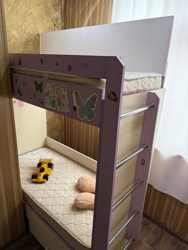 Для девочки и мальчика, Б/у, Кровать, С матрасом, С выдвижными ящиками at lalafo.az — 2 Для девочки и мальчика, Б/у, Кровать, С матрасом, С выдвижными ящиками — 2