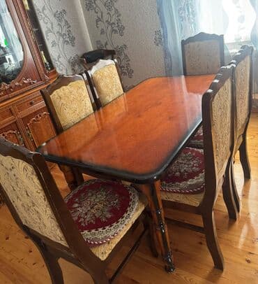 Qonaq otağı üçün, İşlənmiş, Açılmayan, Dördbucaq masa, 6 stul lalafo.az -da Qonaq otağı üçün, İşlənmiş, Açılmayan, Dördbucaq masa, 6 stul