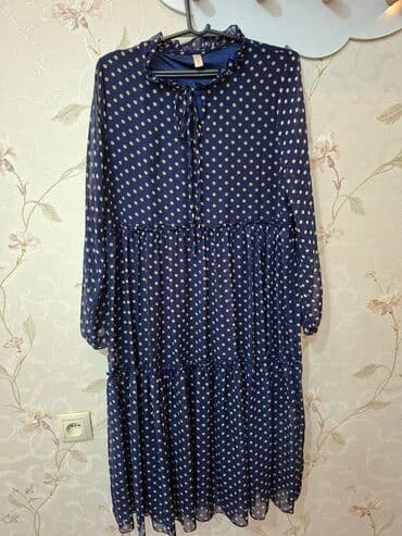 Naxışlı şifon don - Rəng: tünd göy, krem rəngli xırda xallarla - lalafo.az -da Naxışlı şifon don - Rəng: tünd göy, krem rəngli xırda xallarla -