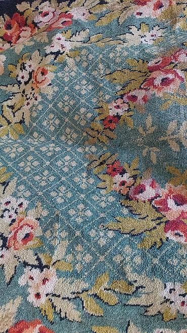 Xalça – çiçək naxışlı, mavi-yaşıl fonlu - Material: qalın xovlu lalafo.az -da Xalça – çiçək naxışlı, mavi-yaşıl fonlu - Material: qalın xovlu