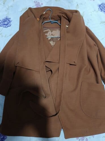 Qadınlar üçün qəhvəyi rəngdə qısa palto/kardiqan - Model: açıq önlü lalafo.az -da Qadınlar üçün qəhvəyi rəngdə qısa palto/kardiqan - Model: açıq önlü