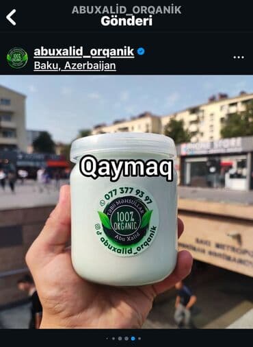 Təbii bişmiş süddən hazırlanmış qaymaq
Kiloqram 16 azn lalafo.az -da Təbii bişmiş süddən hazırlanmış qaymaq
Kiloqram 16 azn