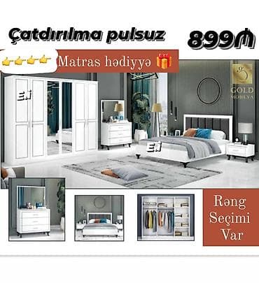 Yataq otağı dəsti – 899₼ Tərkib: - 4 qapılı, güzgülü şkaf: asılqan lalafo.az -da Yataq otağı dəsti – 899₼ Tərkib: - 4 qapılı, güzgülü şkaf: asılqan
