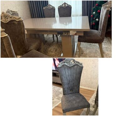Qonaq otağı üçün, İşlənmiş, Açılan, Dördbucaq masa, 6 stul lalafo.az -da Qonaq otağı üçün, İşlənmiş, Açılan, Dördbucaq masa, 6 stul