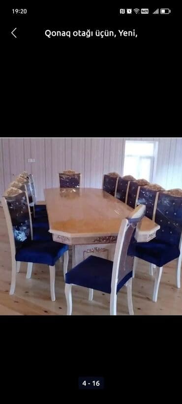 Qonaq otağı üçün, Yeni, Açılmayan, Dördbucaq masa, 6 stul lalafo.az -da Qonaq otağı üçün, Yeni, Açılmayan, Dördbucaq masa, 6 stul