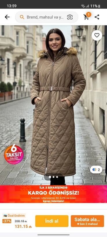 Palto, XL, rəng - Qəhvəyi lalafo.az -da Palto, XL, rəng - Qəhvəyi