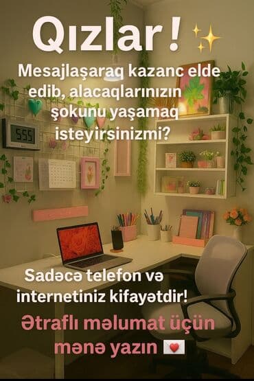 Xanımlar üçün onlayn mesajlaşma ilə gəlir qazanma imkanı! - Mesaj lalafo.az -da Xanımlar üçün onlayn mesajlaşma ilə gəlir qazanma imkanı! - Mesaj
