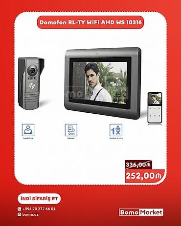 Domofon RL-TY WiFi AHD WS 10316 - WiFi dəstəyi: qapı zəngi və lalafo.az -da Domofon RL-TY WiFi AHD WS 10316 - WiFi dəstəyi: qapı zəngi və
