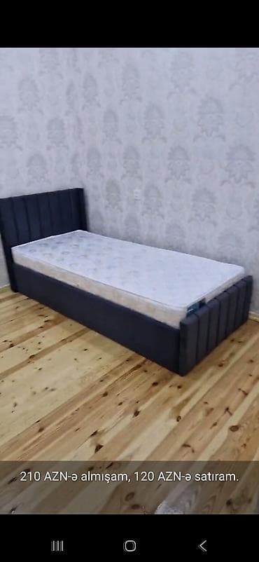 Təknəfərlik çarpayı, Matras ilə, Siyirməsiz lalafo.az -da Təknəfərlik çarpayı, Matras ilə, Siyirməsiz