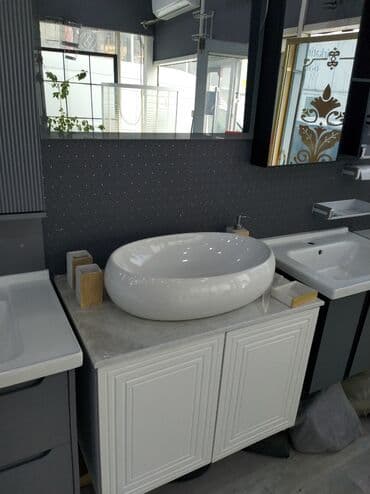 Moydadırlar: Hamam üçün lavabo və dolab dəsti - Üst quraşdırılan oval keramika lalafo.az -da — 1 Moydadırlar: Hamam üçün lavabo və dolab dəsti - Üst quraşdırılan oval keramika — 1