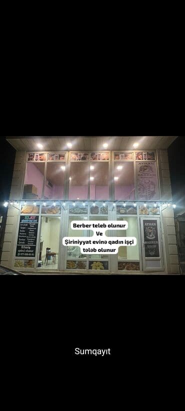 Kişi salonuna Berber teleb olunur, yer 2 neferlikdi 1 nefer işliyir 1 lalafo.az -da Kişi salonuna Berber teleb olunur, yer 2 neferlikdi 1 nefer işliyir 1