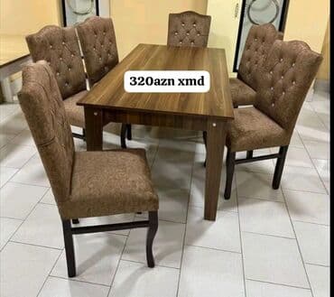 Qonaq otağı üçün, Yeni, Açılmayan, Dördbucaq masa, 6 stul lalafo.az -da Qonaq otağı üçün, Yeni, Açılmayan, Dördbucaq masa, 6 stul