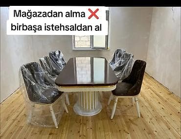 Mətbəx üçün, Yeni, Açılmayan, Oval masa, 6 stul lalafo.az -da Mətbəx üçün, Yeni, Açılmayan, Oval masa, 6 stul