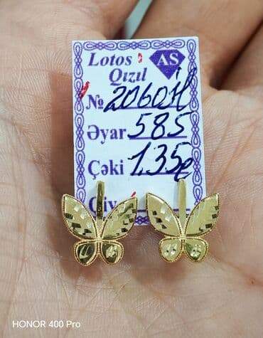 Sırğa, Sarı qızıl, 585 Əyar, 135 g lalafo.az -da Sırğa, Sarı qızıl, 585 Əyar, 135 g