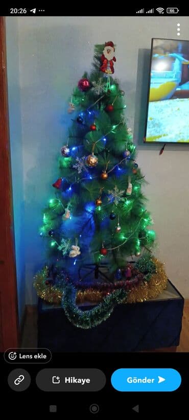 Yeni il ağacı – bəzədilmiş komplekt - Süni şam ağacı, təxminən orta lalafo.az -da Yeni il ağacı – bəzədilmiş komplekt - Süni şam ağacı, təxminən orta