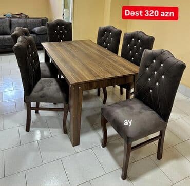 Mətbəx üçün, Yeni, Açılmayan, Dördbucaq masa, 6 stul lalafo.az -da Mətbəx üçün, Yeni, Açılmayan, Dördbucaq masa, 6 stul