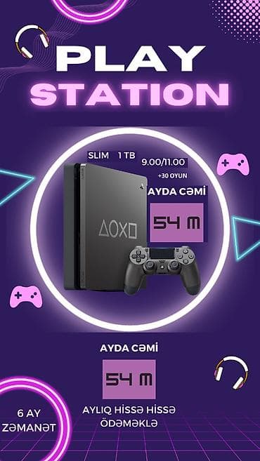 PlayStation Slim oyun konsolu – 1 TB yaddaş - Model: PlayStation Slim lalafo.az -da PlayStation Slim oyun konsolu – 1 TB yaddaş - Model: PlayStation Slim