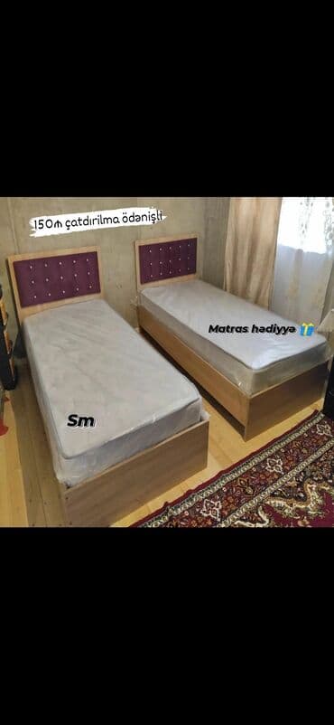 Yeni, Təknəfərlik çarpayı, Bazasız, Matras ilə, Siyirməsiz, Azərbaycan lalafo.az -da Yeni, Təknəfərlik çarpayı, Bazasız, Matras ilə, Siyirməsiz, Azərbaycan