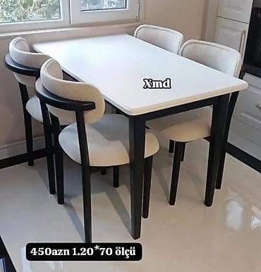 Mətbəx üçün masa və 4 ədəd stul dəsti. Xüsusiyyətlər: - Masa ölçüsü lalafo.az -da Mətbəx üçün masa və 4 ədəd stul dəsti. Xüsusiyyətlər: - Masa ölçüsü
