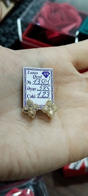 Sırğa, Sarı qızıl, 585 Əyar, 123 g lalafo.az -da Sırğa, Sarı qızıl, 585 Əyar, 123 g