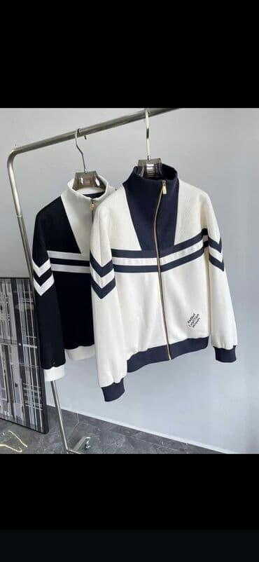 Unisex trikotaj ceket – idman üslublu, fermuarlı model. - Dizayn: ağ lalafo.az -da Unisex trikotaj ceket – idman üslublu, fermuarlı model. - Dizayn: ağ