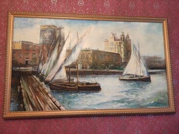 Köhnə Bakı, Qız qalası mənzərəsi tablosu – yağlı boya, kətan üzərində lalafo.az -da Köhnə Bakı, Qız qalası mənzərəsi tablosu – yağlı boya, kətan üzərində