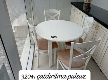 Mətbəx üçün, Açılmayan, Oval masa, 4 stul lalafo.az -da Mətbəx üçün, Açılmayan, Oval masa, 4 stul