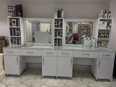 Peşəkar gözəllik salonu üçün işçi stolu və vitrinqarnitur - Üç lalafo.az -da Peşəkar gözəllik salonu üçün işçi stolu və vitrinqarnitur - Üç
