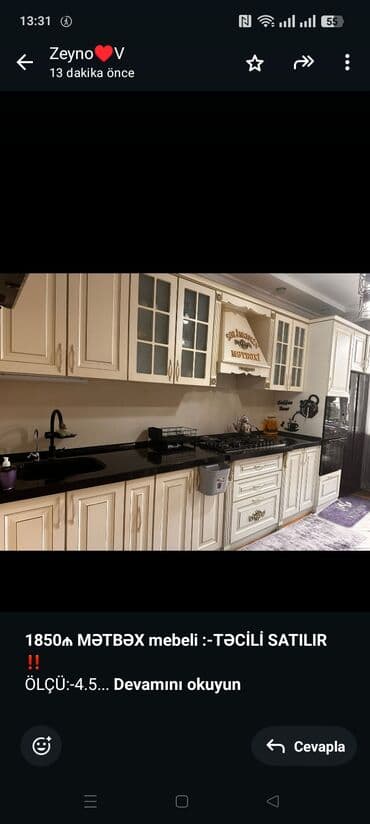 *1850₼ MƏTBƏX mebeli :-TƏCİLİ SATILIR*‼️ ÖLÇÜ:-4.5 ÜZƏRİNDƏ lalafo.az -da *1850₼ MƏTBƏX mebeli :-TƏCİLİ SATILIR*‼️ ÖLÇÜ:-4.5 ÜZƏRİNDƏ