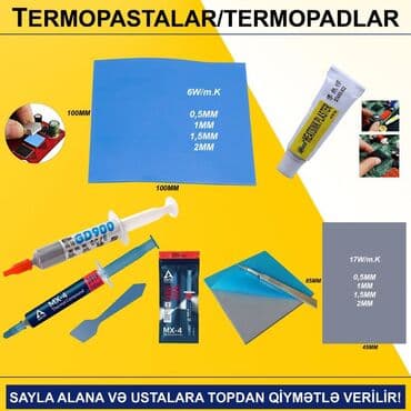 Termopastalar və Termopadlar SAYLA ALANA VƏ USTALARA TOPDAN QİYMƏTLƏ lalafo.az -da Termopastalar və Termopadlar SAYLA ALANA VƏ USTALARA TOPDAN QİYMƏTLƏ