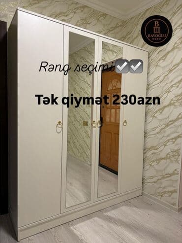 Yeni, Açılan, 4 qapılı Düz dolab, Qarderob, paltar dolabı, Azərbaycan lalafo.az -da Yeni, Açılan, 4 qapılı Düz dolab, Qarderob, paltar dolabı, Azərbaycan