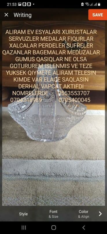 Aliram ev esyalari yuksek qiymeye qab qacaqlar servizler bagemlar lalafo.az -da Aliram ev esyalari yuksek qiymeye qab qacaqlar servizler bagemlar