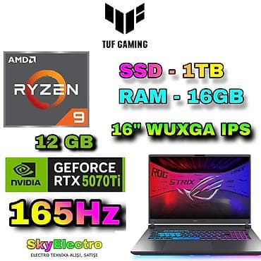 Yeni ASUS ROG, 16 ", AMD Ryzen 9, 1 TB, Rayonlara çatdırılma, Ünvandan götürmə, Ödənişli çatdırılma lalafo.az -da Yeni ASUS ROG, 16 ", AMD Ryzen 9, 1 TB, Rayonlara çatdırılma, Ünvandan götürmə, Ödənişli çatdırılma