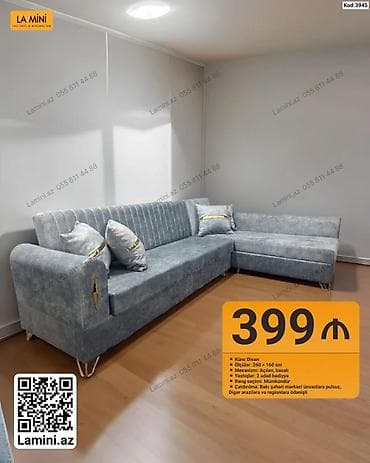 Künc divan – Kod: 3945 - Ölçülər: 260 × 160 sm - Mexanizm: açılan at lalafo.az Künc divan – Kod: 3945 - Ölçülər: 260 × 160 sm - Mexanizm: açılan